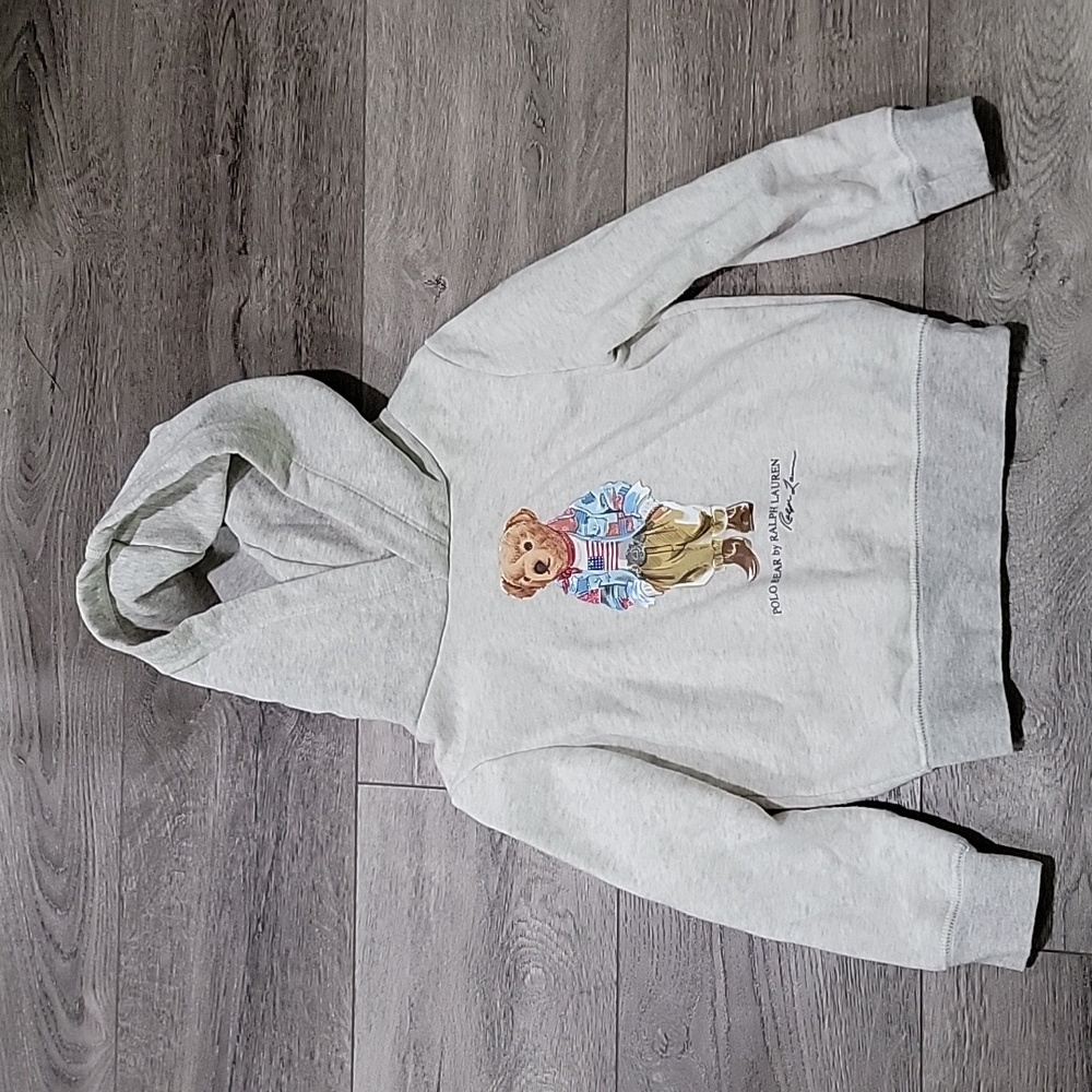 Polo by Ralph Lauren Gray Hoodie with Bear Graphic
